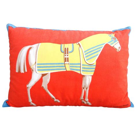 hermes pillow size|Hermes equestrian pillow.